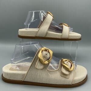 NEW Schutz Women’s Olga Sporty Round Toe Flat Sandals Beige Size 11B